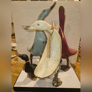 Vintage Smith + Hawkens Handcrafted Figurine Set Of 4   Multicolor Ducks